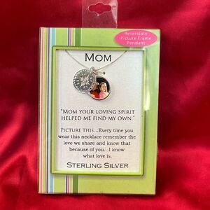 Sterling Silver Picture Pendant Mom Loving Spirit Memory Necklace Mother